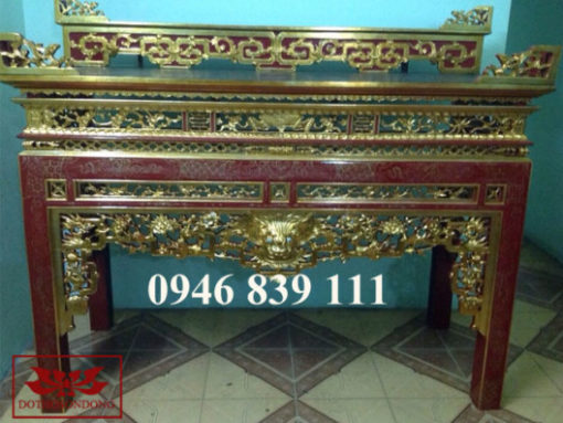 án gian thờ nhị cấp gỗ dổi ms28