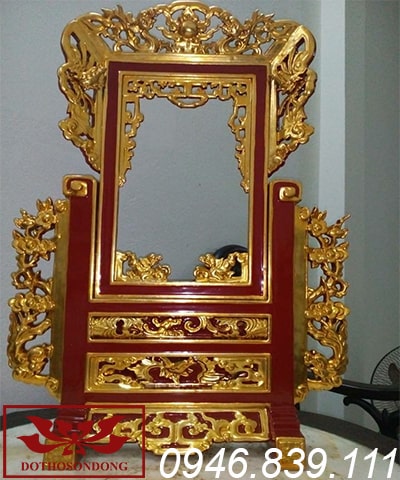 khung ảnh thờ gỗ mít sơn son thếp vàng ms05