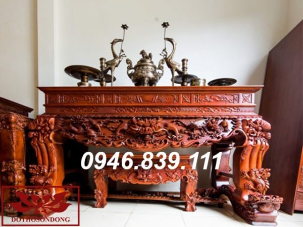 sập thờ gỗ hương ms 01