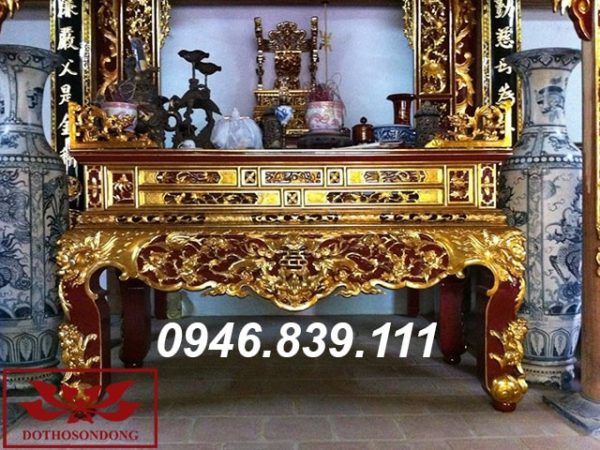 sập thờ gỗ mít sơn son thếp vàng ms 07
