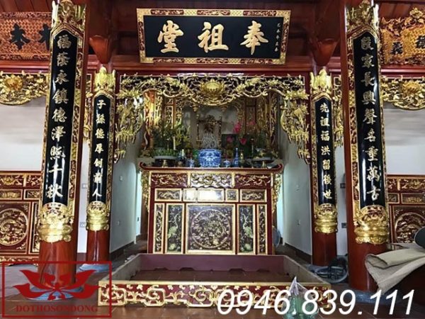 mẫu hoành phi câu đối thờ gia tiên đẹp ms29