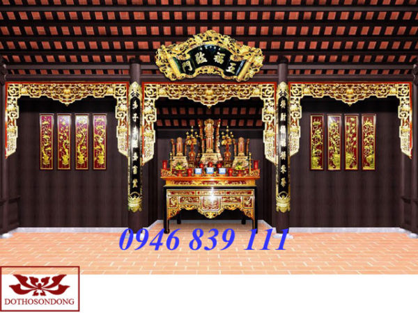 mẫu thiết kế nội thất nhà thờ tư gia 04