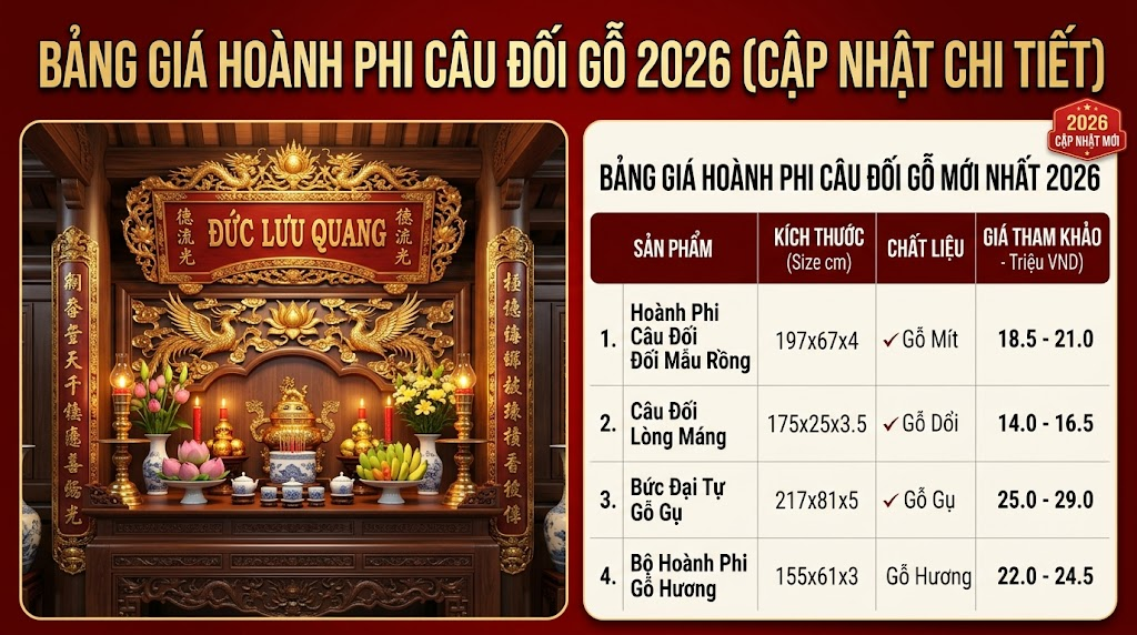 Bang Gia Hoanh Phi Cau Doi Go Moi Nhat 2026