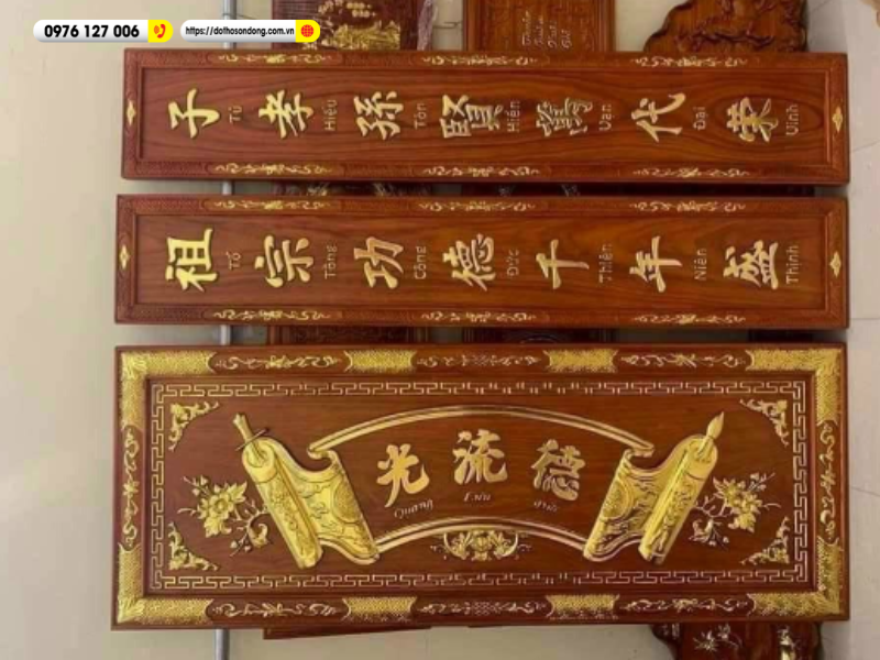 Giá Hoành Phi Câu Đối Gỗ Hương Bao Nhiêu? Cập Nhật Mới Nhất 7 hoanh phi cau doi go huong 1